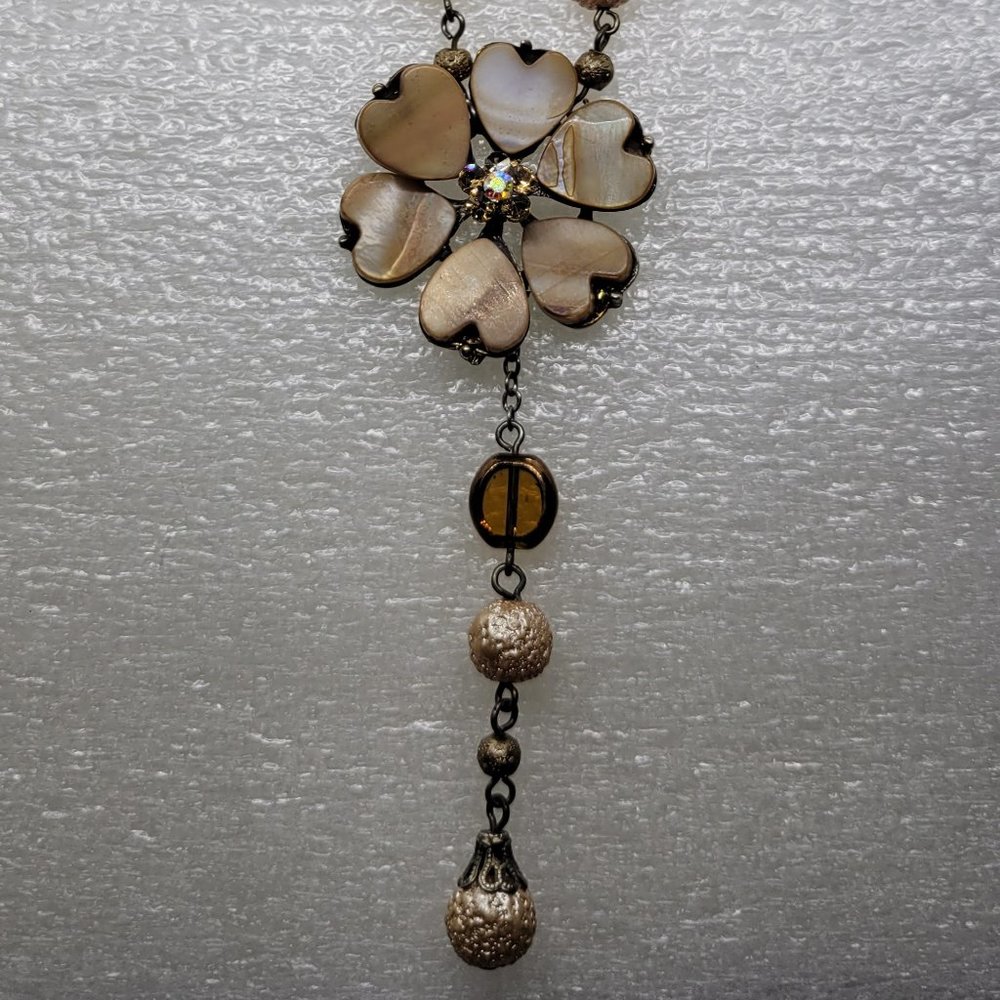 Brown Flower Necklace NK_OT0010